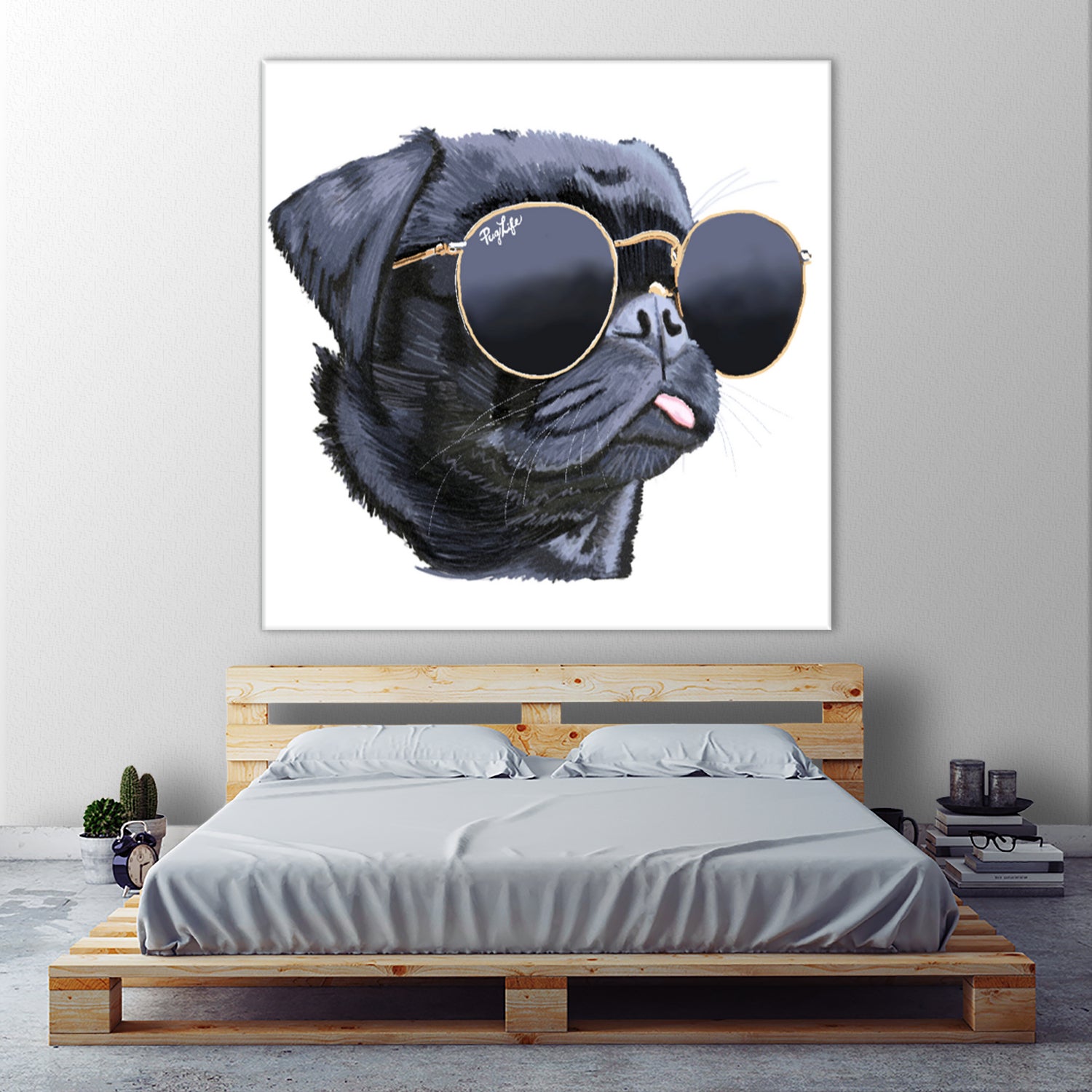 Pug Life by Karim Aboud on GIANT ART - black digital painting