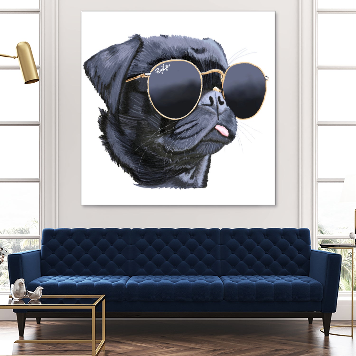 Pug Life by Karim Aboud on GIANT ART - black digital painting