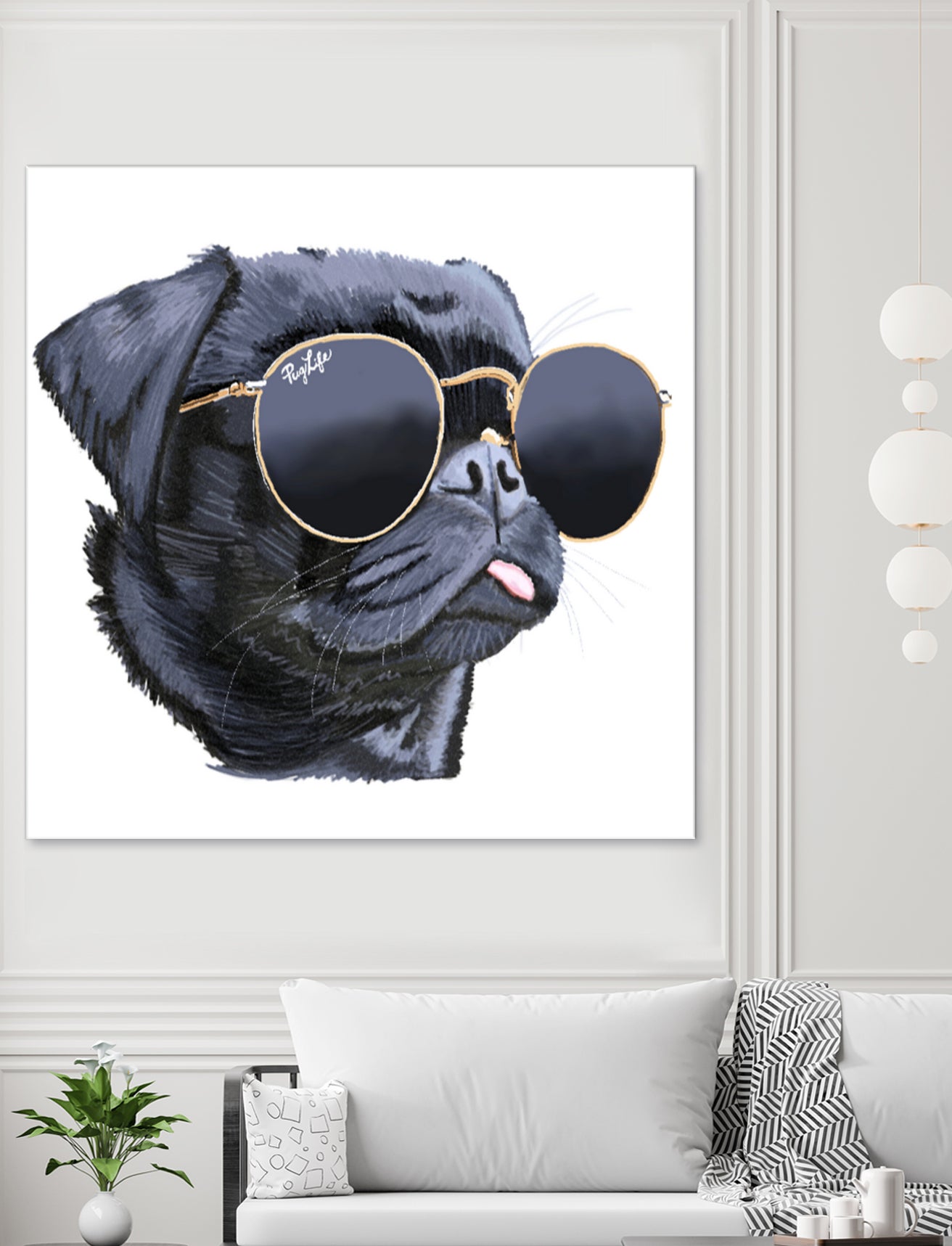 Pug Life by Karim Aboud on GIANT ART - black digital painting