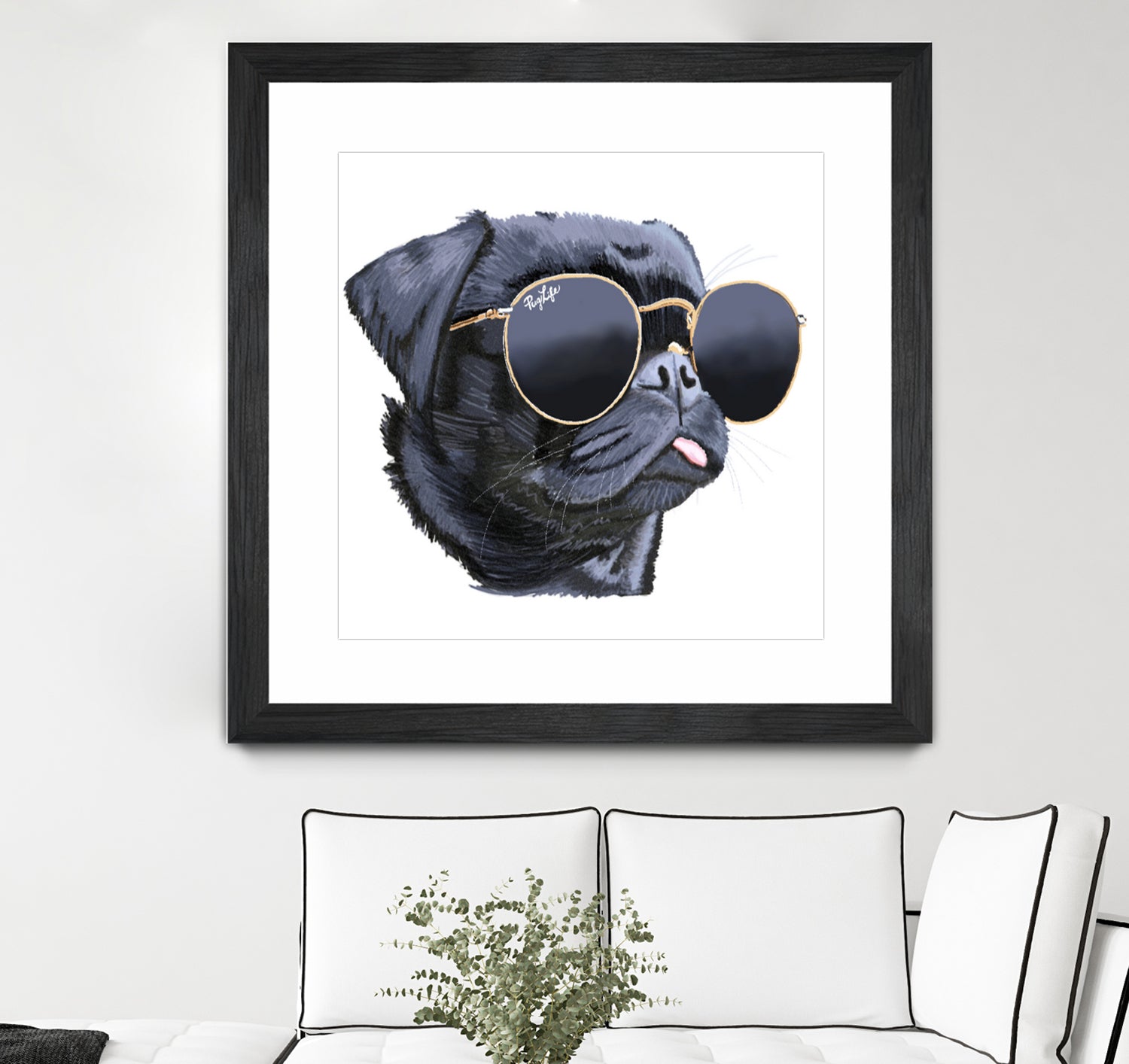 Pug Life by Karim Aboud on GIANT ART - black digital painting