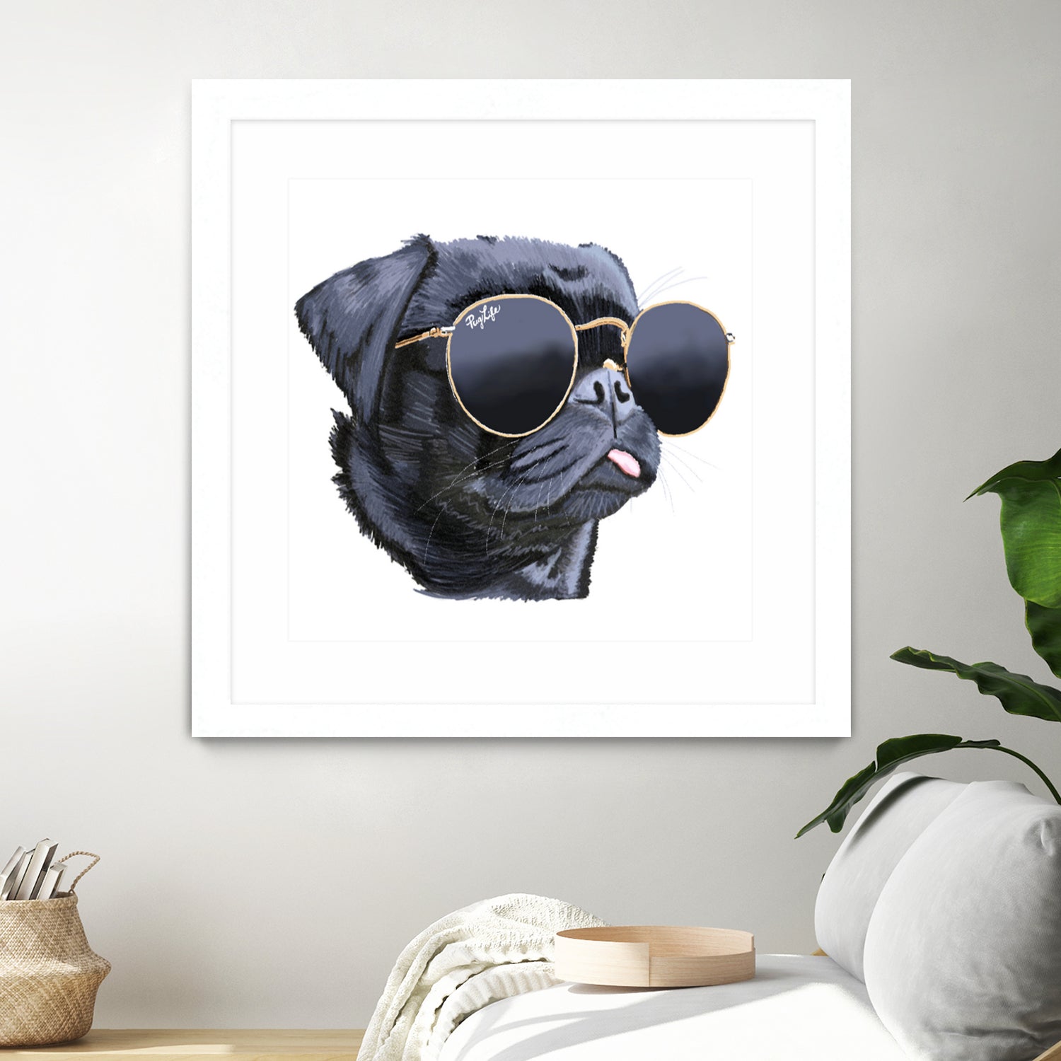 Pug Life by Karim Aboud on GIANT ART - black digital painting