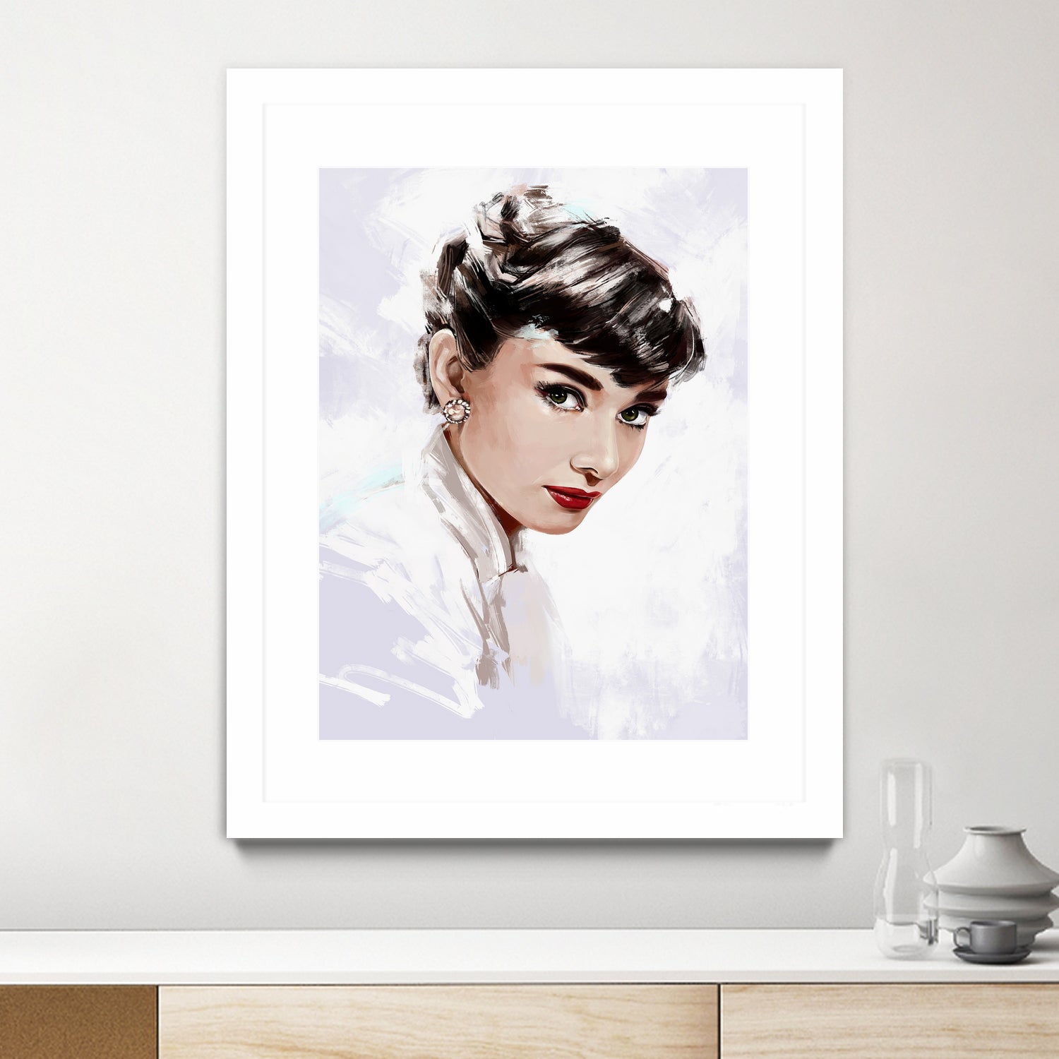 Audrey Hepburn by Dmitry Belov on GIANT ART - white digital painting