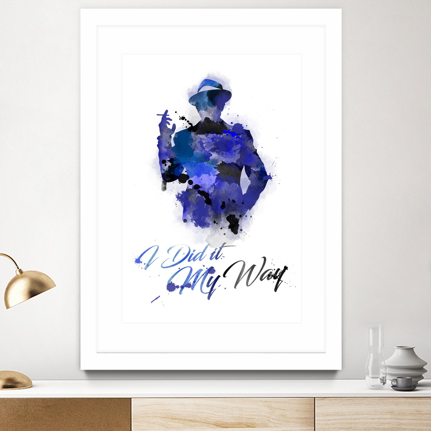 Frank Sinatra Watercolor by Anthony Melice on GIANT ART - blue digital painting