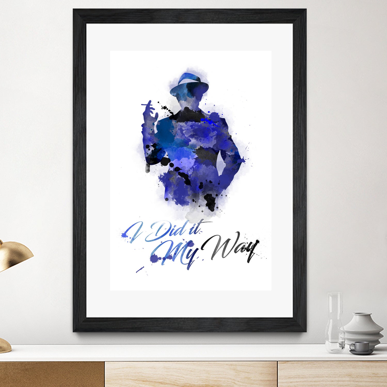 Frank Sinatra Watercolor by Anthony Melice on GIANT ART - blue digital painting