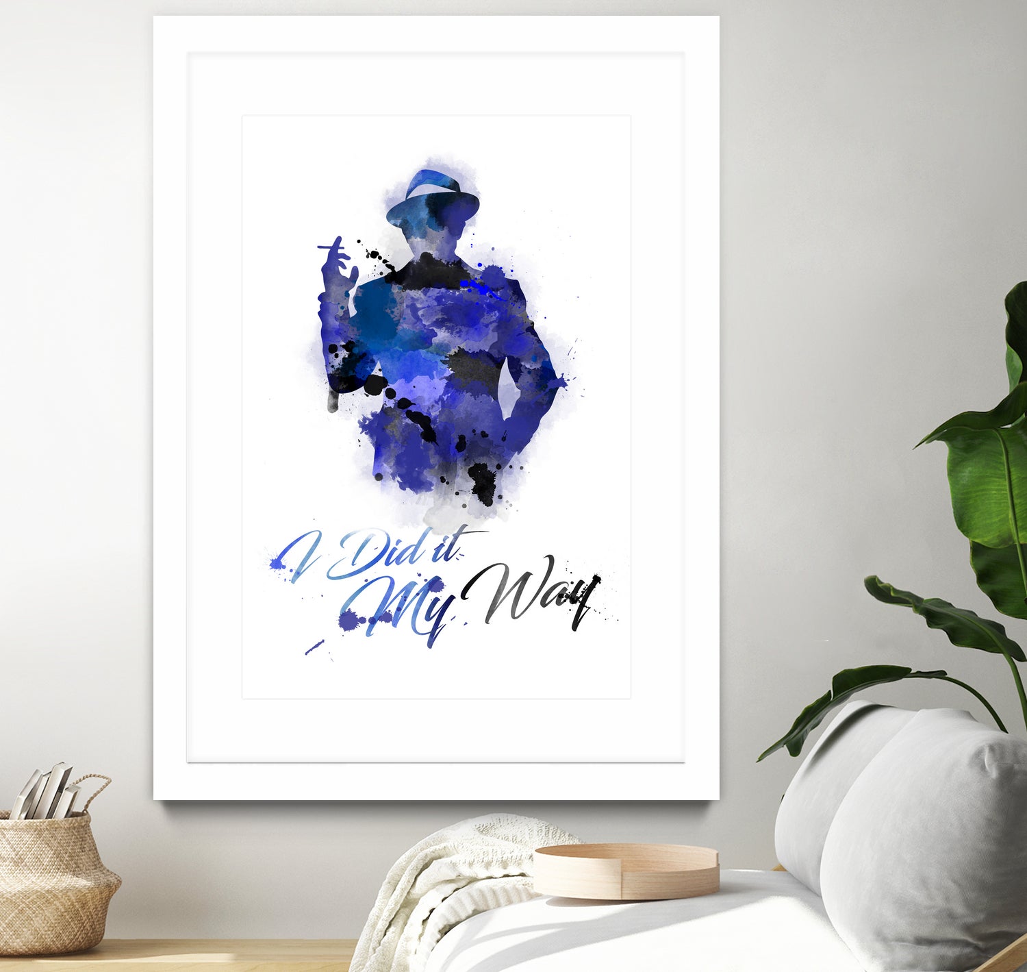 Frank Sinatra Watercolor by Anthony Melice on GIANT ART - blue digital painting