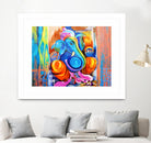 Ganesh Abstract by Rupa Prakash on GIANT ART - blue 3d art