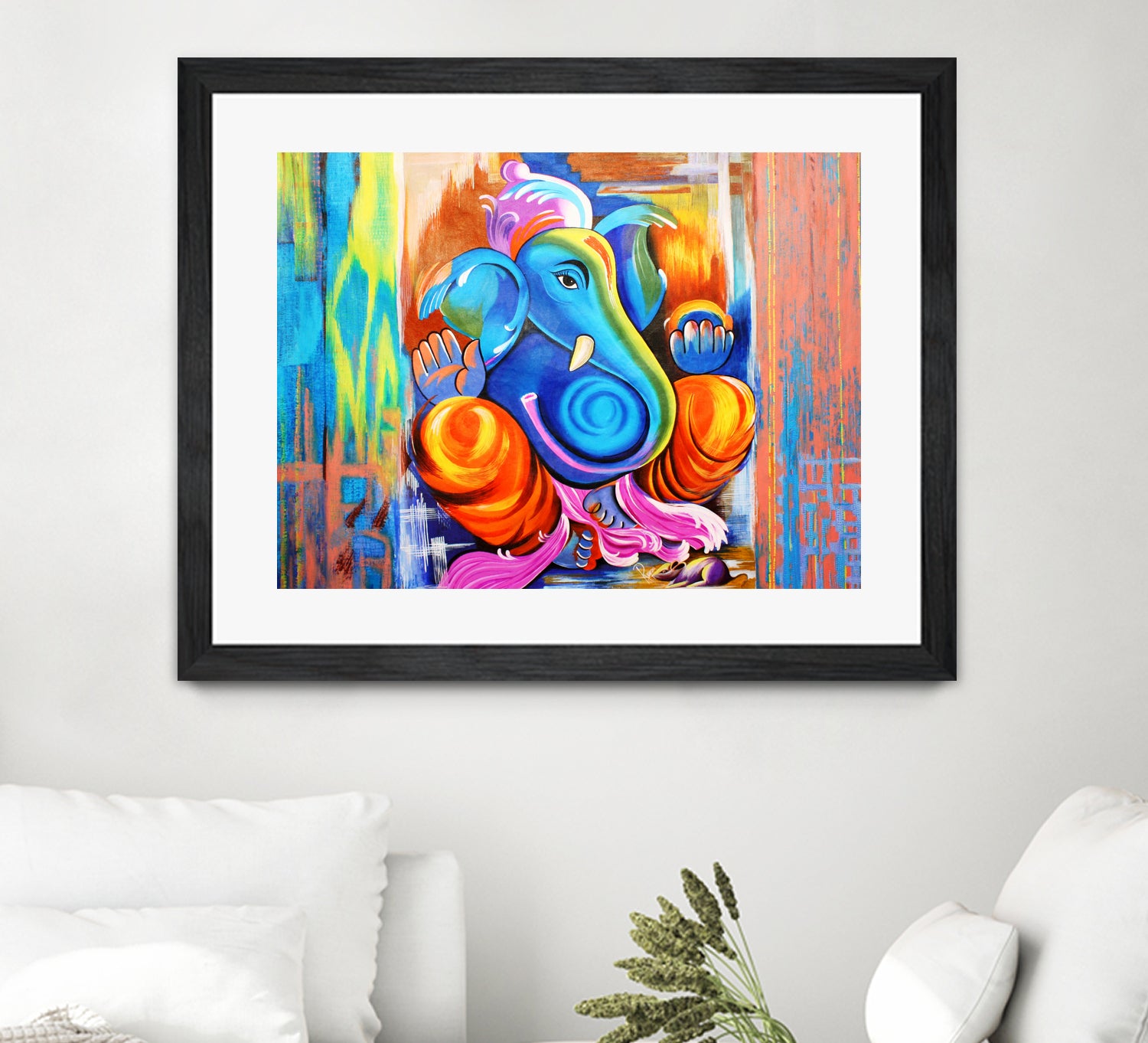 Ganesh Abstract by Rupa Prakash on GIANT ART - blue 3d art