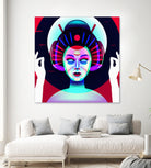 cybergeisha by Ilya Shapko on GIANT ART - fuchsia vector illustration