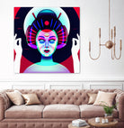 cybergeisha by Ilya Shapko on GIANT ART - fuchsia vector illustration