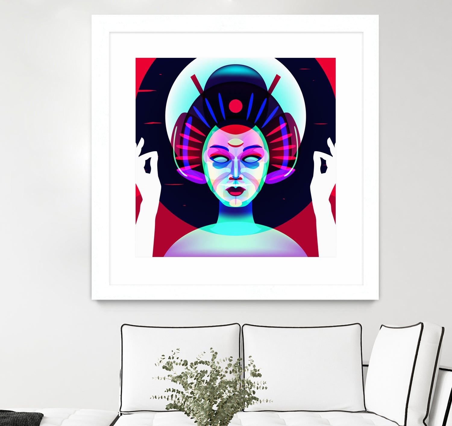 cybergeisha by Ilya Shapko on GIANT ART - fuchsia vector illustration