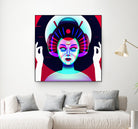 cybergeisha by Ilya Shapko on GIANT ART - fuchsia vector illustration