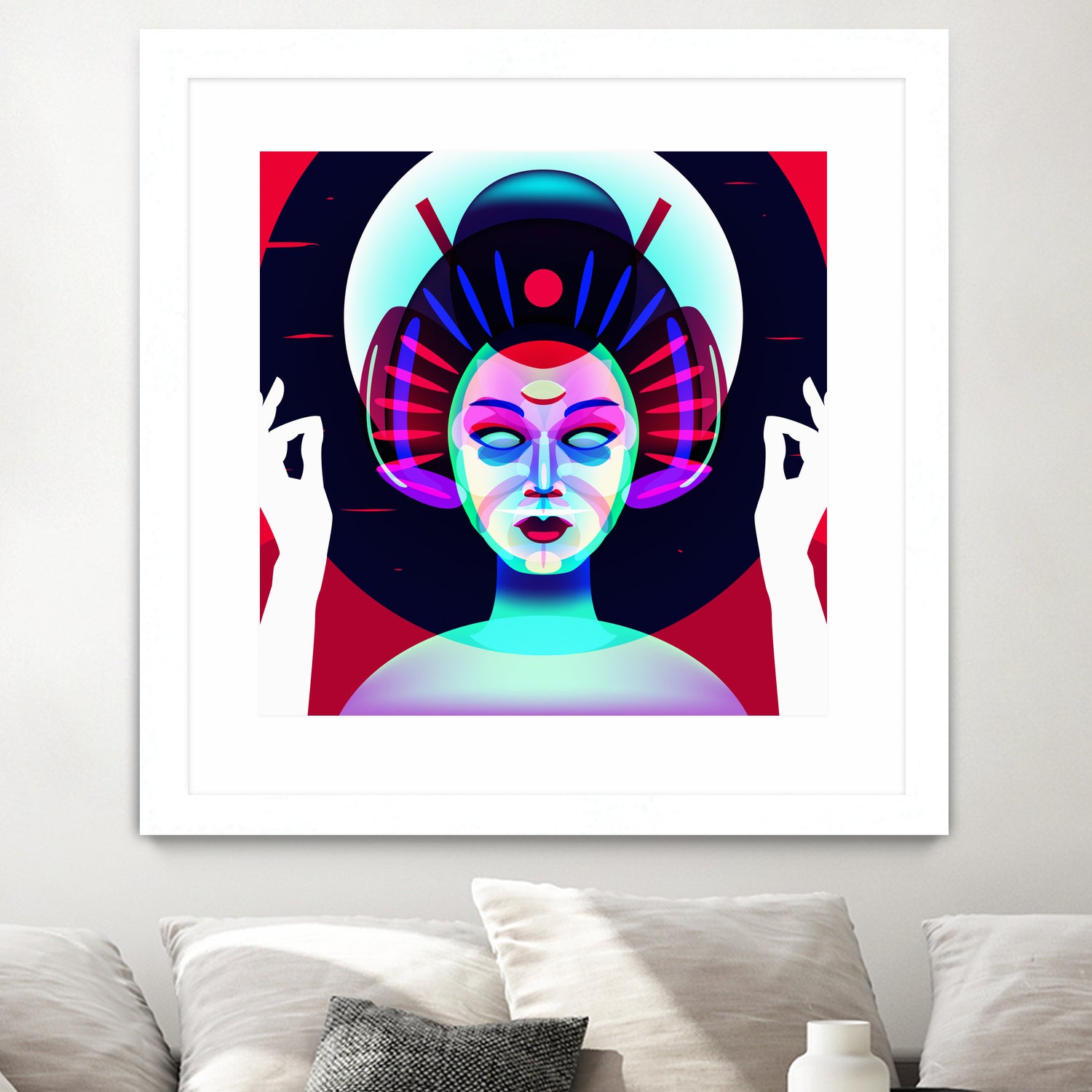 cybergeisha by Ilya Shapko on GIANT ART - fuchsia vector illustration