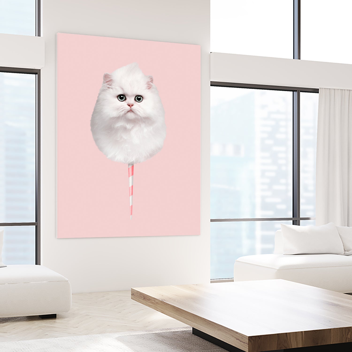 COTTON CANDY CAT by Jonas Loose on GIANT ART - pink photo manipulation