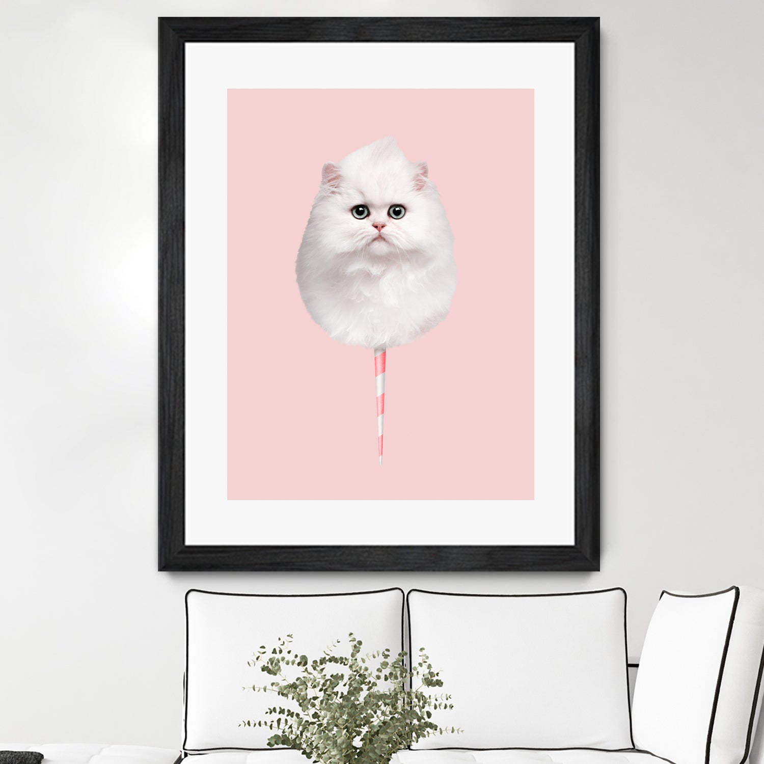 COTTON CANDY CAT by Jonas Loose on GIANT ART - pink photo manipulation