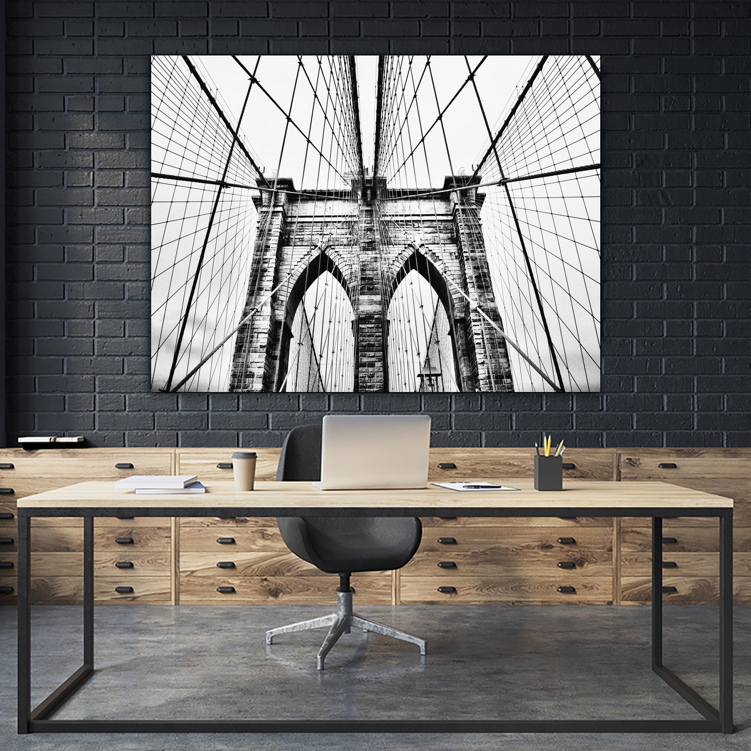 Brooklyn Bridge v by Haris Kavalla on GIANT ART - black photo manipulation