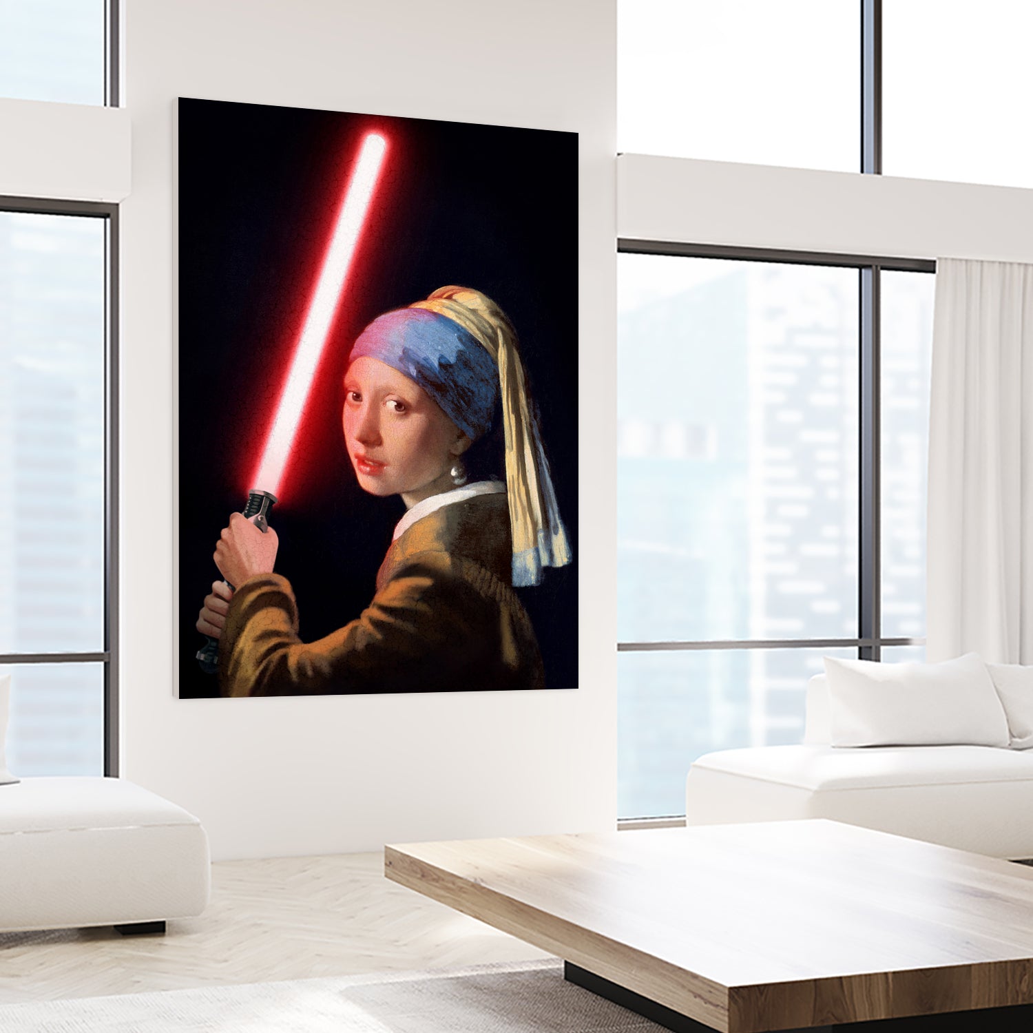 Girl with the Lightsaber by Steve Ash on GIANT ART - black digital painting