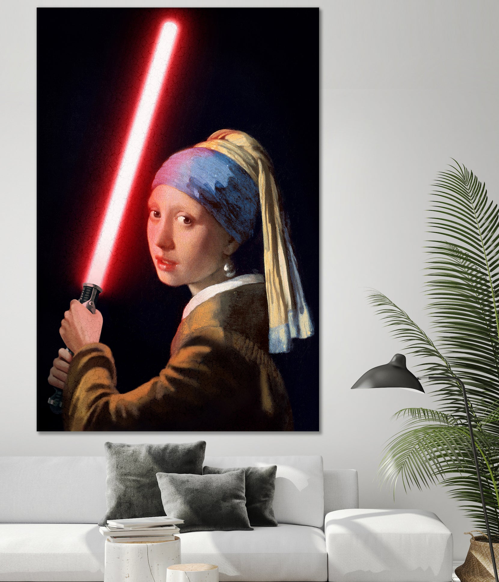 Girl with the Lightsaber by Steve Ash on GIANT ART - black digital painting