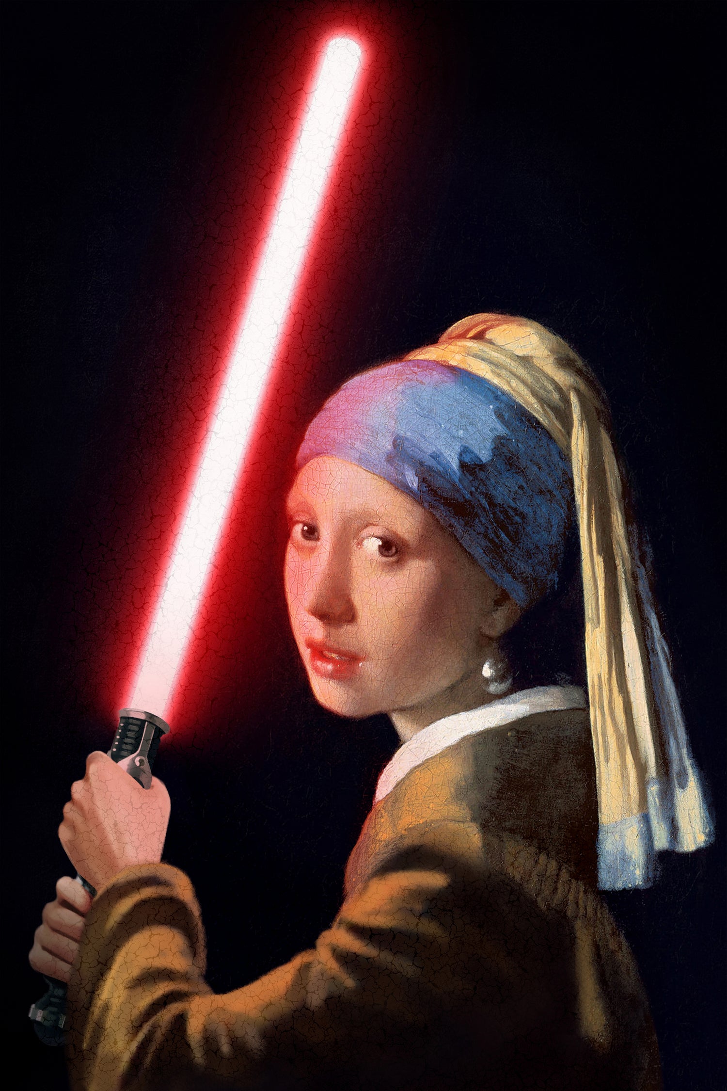 Girl with the Lightsaber by Steve Ash on GIANT ART - black digital painting