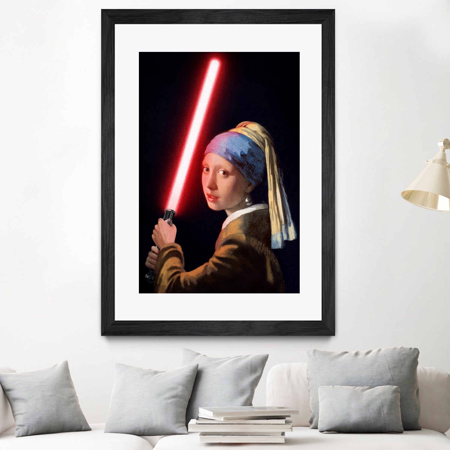 Girl with the Lightsaber by Steve Ash on GIANT ART - black digital painting