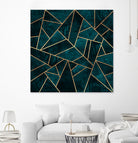 Deep Teal Stone by Elisabeth Fredriksson on GIANT ART - blue digital drawing