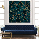 Deep Teal Stone by Elisabeth Fredriksson on GIANT ART - blue digital drawing