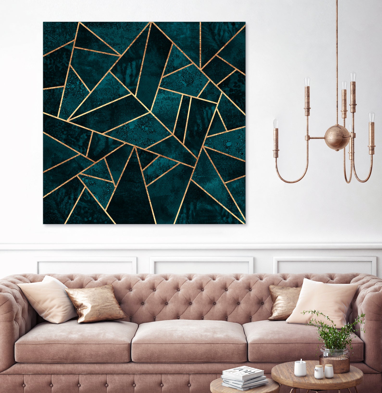 Deep Teal Stone by Elisabeth Fredriksson on GIANT ART - blue digital drawing