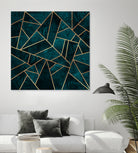 Deep Teal Stone by Elisabeth Fredriksson on GIANT ART - blue digital drawing