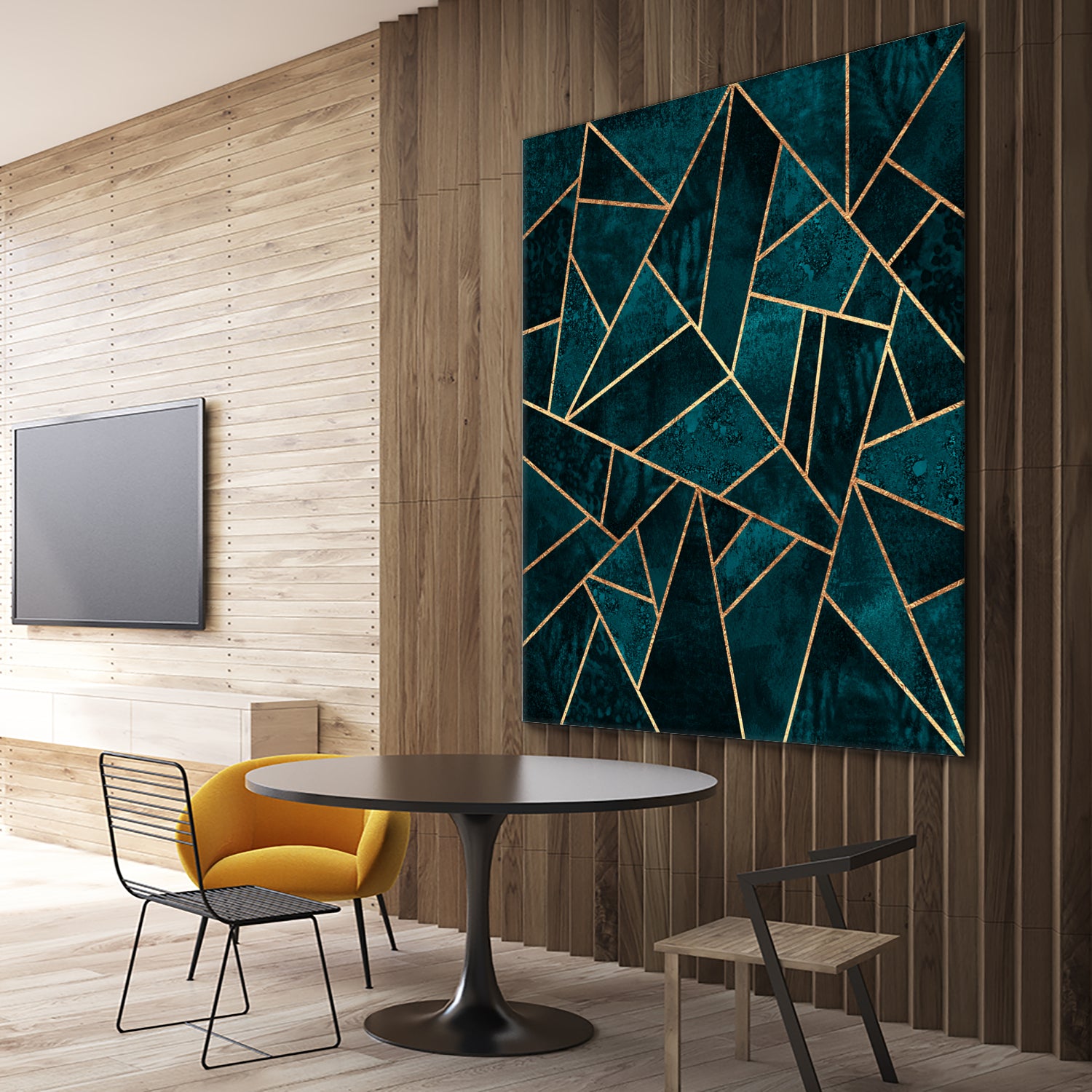 Deep Teal Stone by Elisabeth Fredriksson on GIANT ART - blue digital drawing