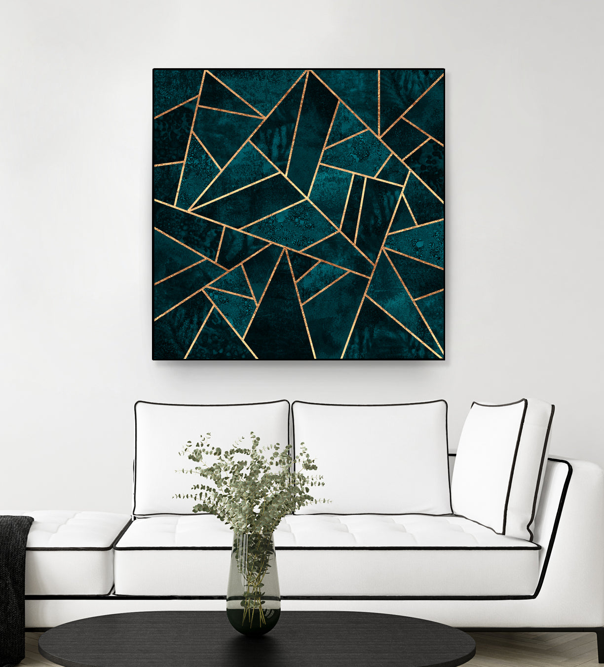 Deep Teal Stone by Elisabeth Fredriksson on GIANT ART - blue digital drawing