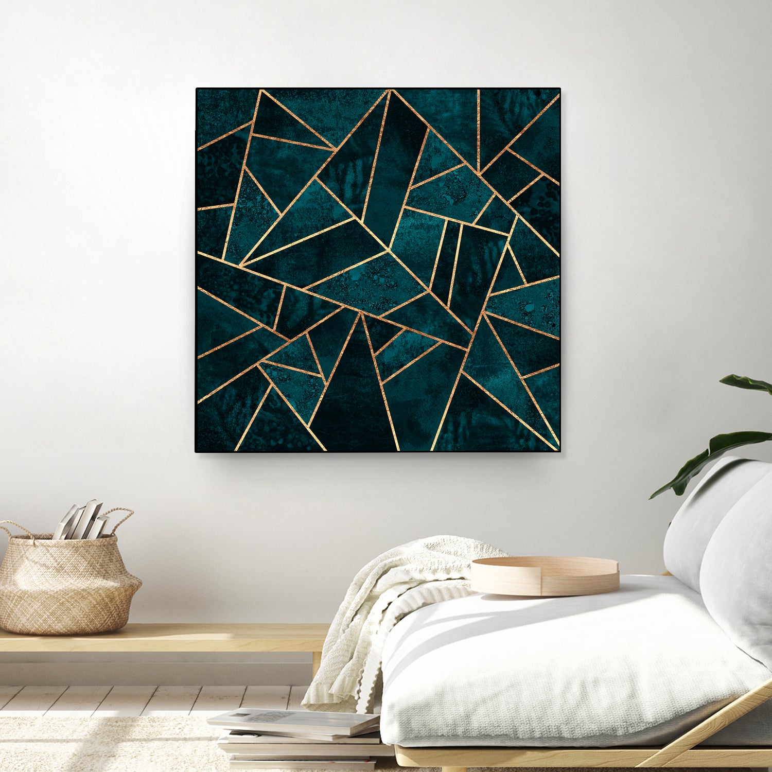 Deep Teal Stone by Elisabeth Fredriksson on GIANT ART - blue digital drawing