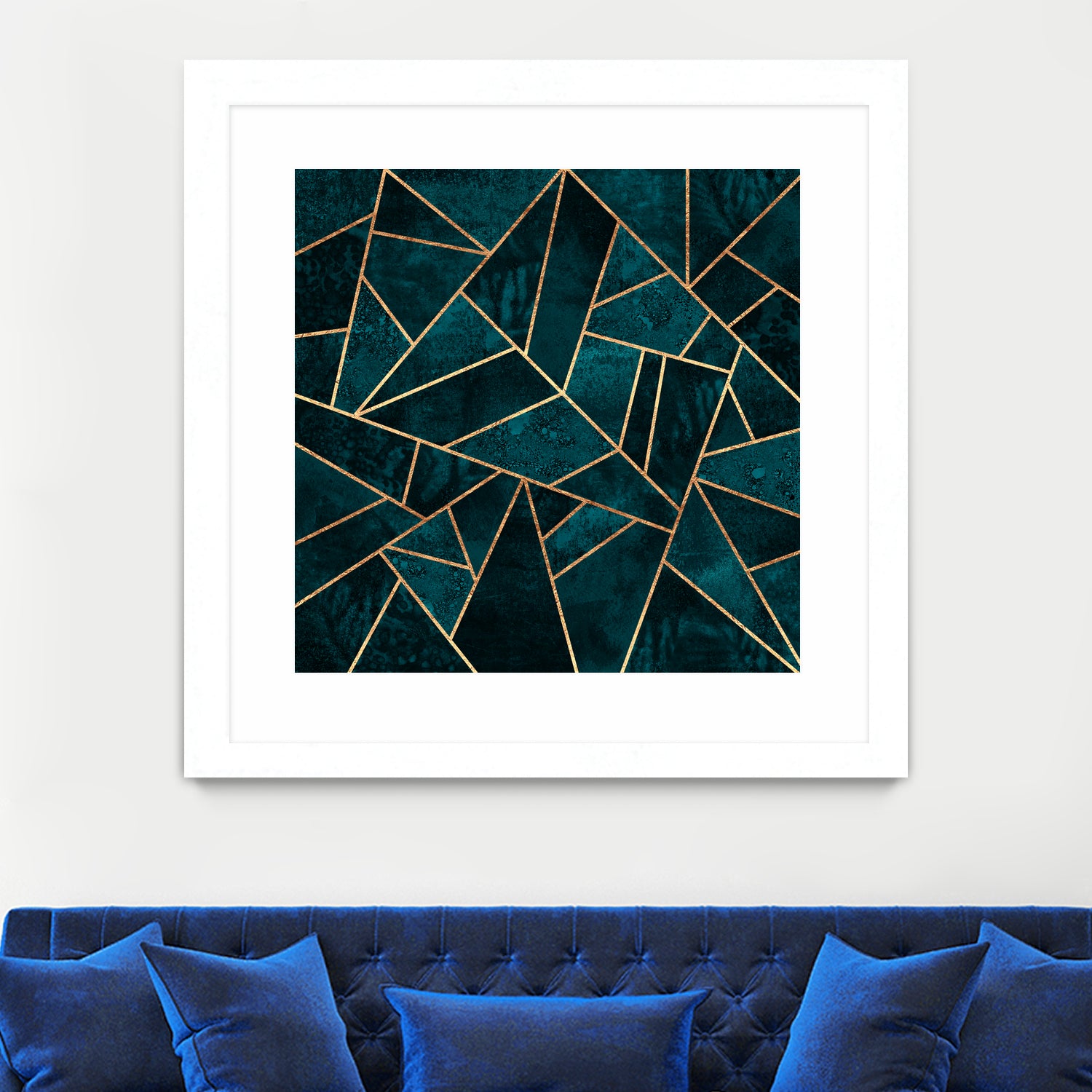 Deep Teal Stone by Elisabeth Fredriksson on GIANT ART - blue digital drawing