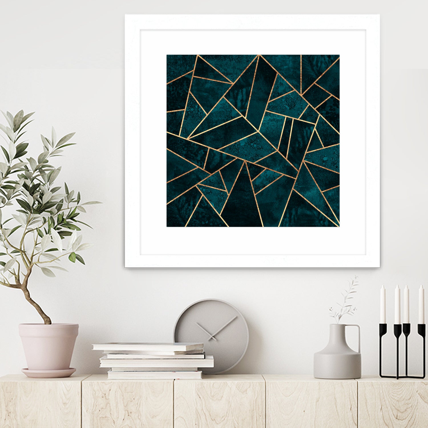 Deep Teal Stone by Elisabeth Fredriksson on GIANT ART - blue digital drawing