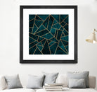 Deep Teal Stone by Elisabeth Fredriksson on GIANT ART - blue digital drawing