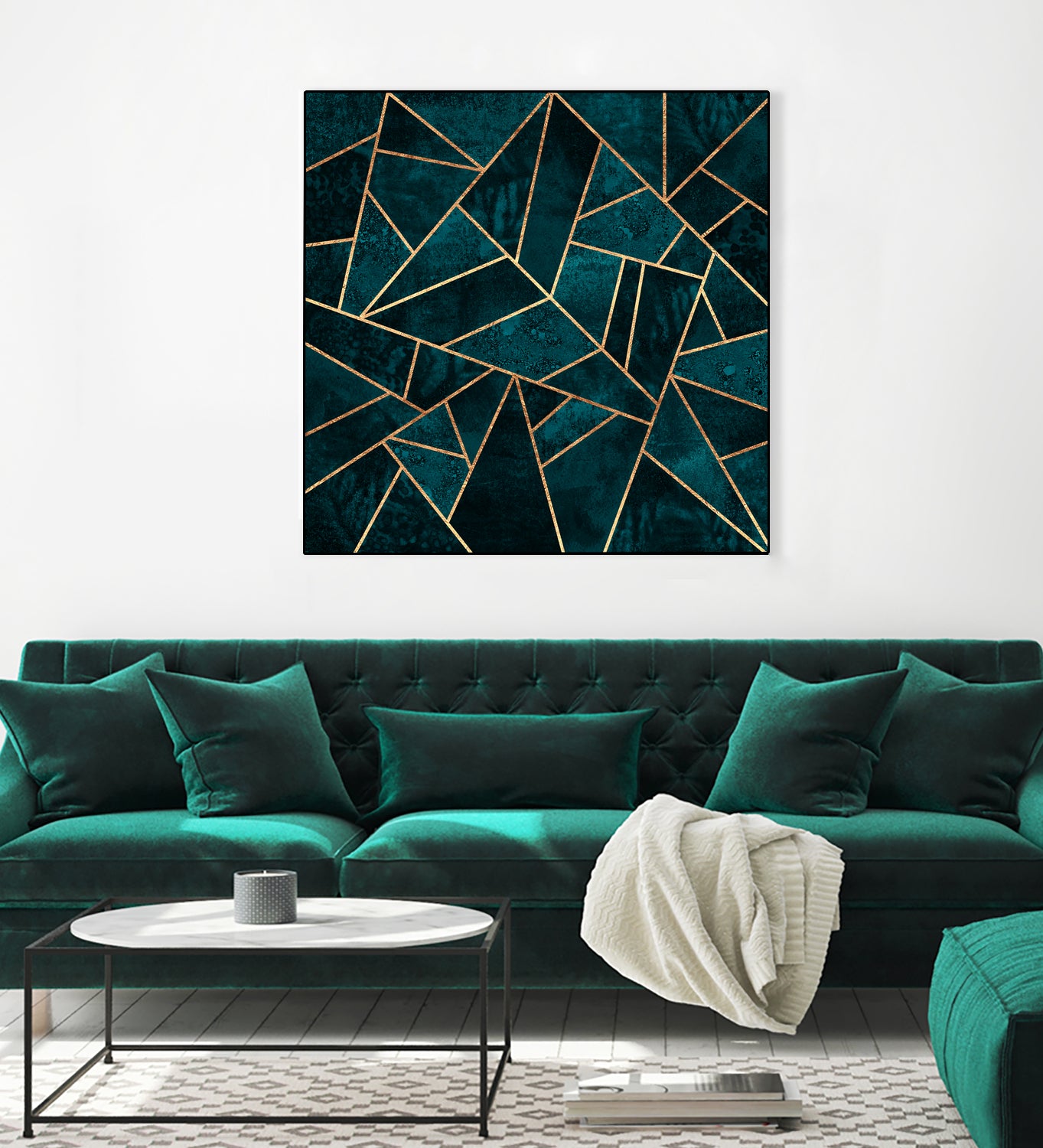 Deep Teal Stone by Elisabeth Fredriksson on GIANT ART - blue digital drawing