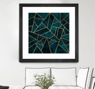 Deep Teal Stone by Elisabeth Fredriksson on GIANT ART - blue digital drawing