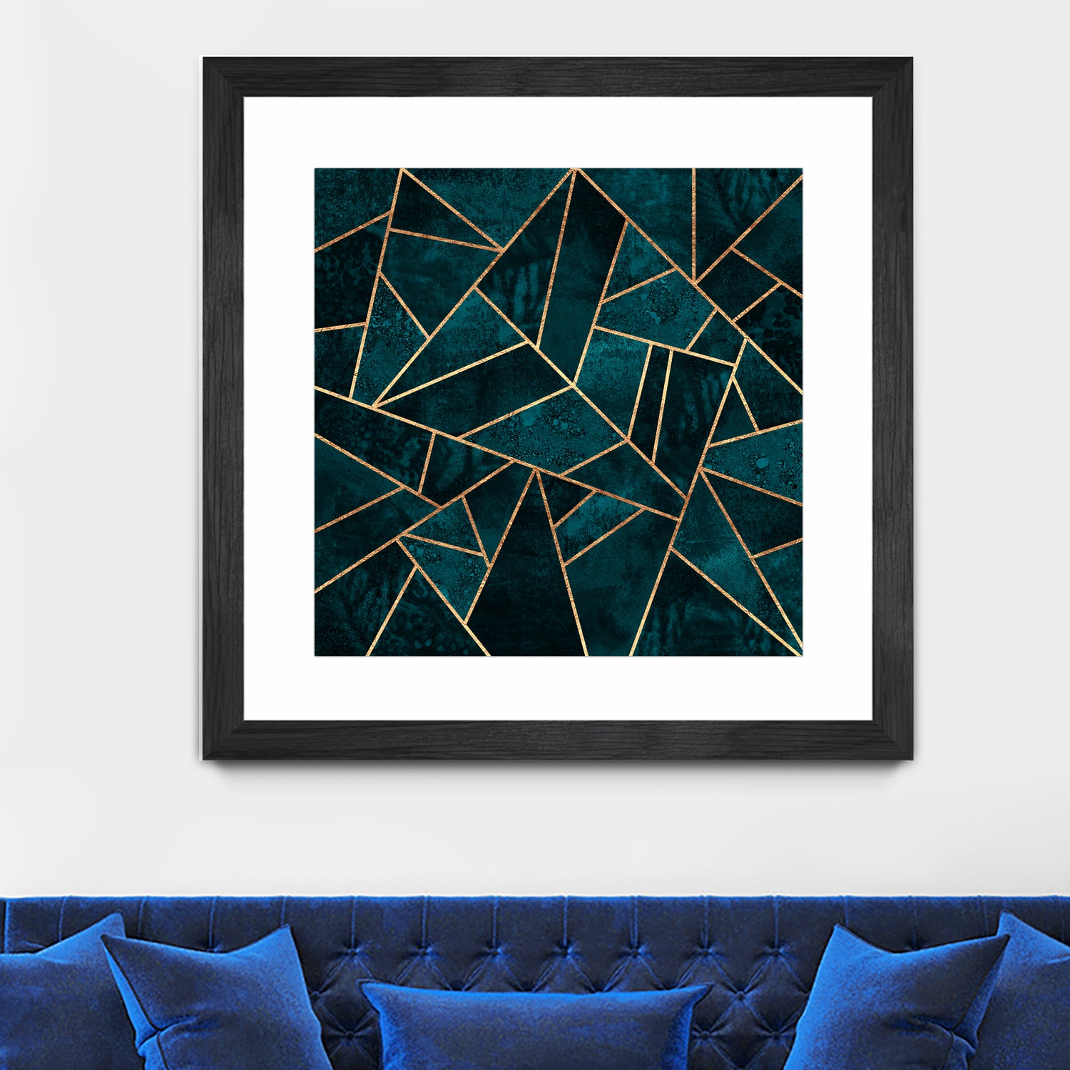 Deep Teal Stone by Elisabeth Fredriksson on GIANT ART - blue digital drawing