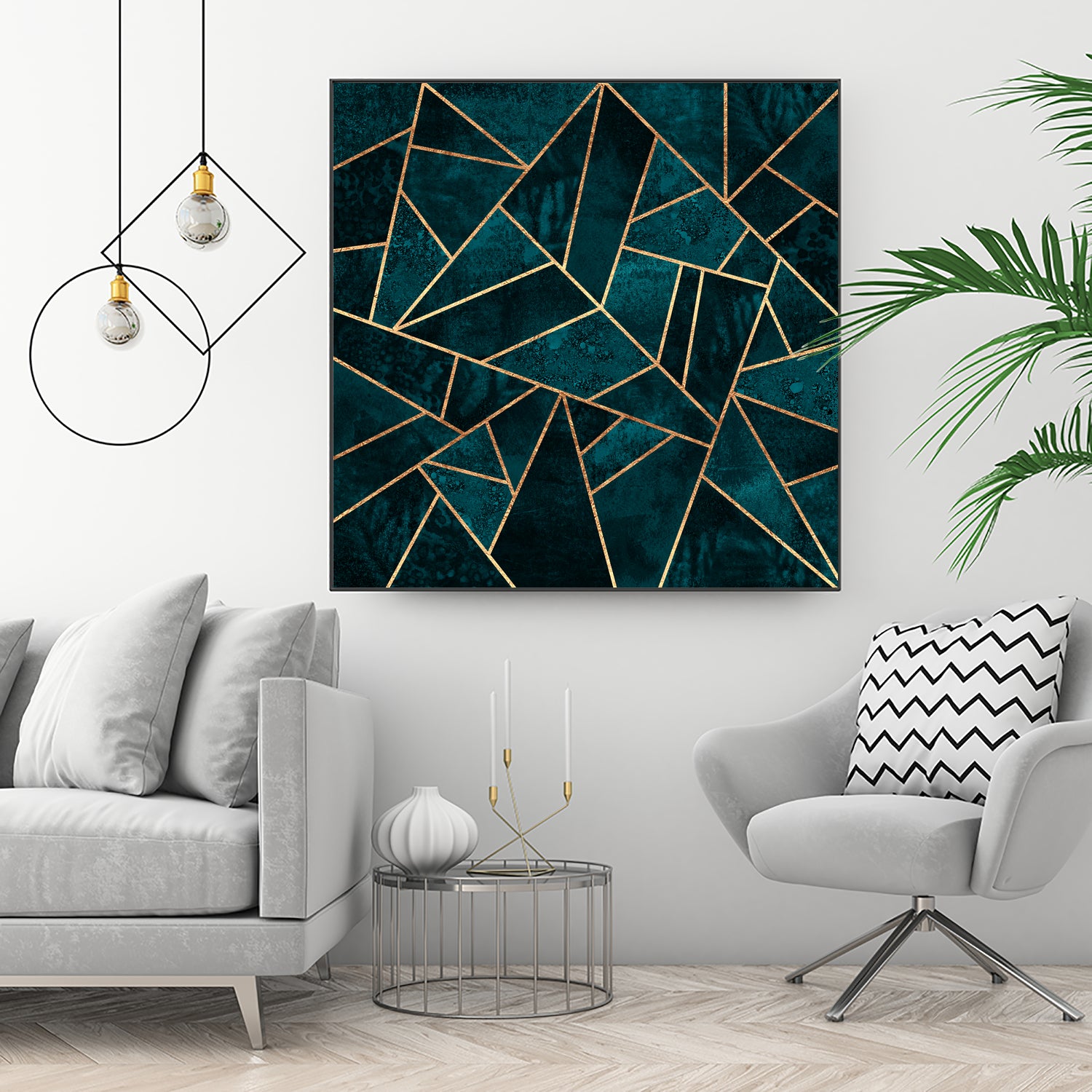 Deep Teal Stone by Elisabeth Fredriksson on GIANT ART - blue digital drawing