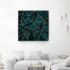 Deep Teal Stone by Elisabeth Fredriksson on GIANT ART - blue digital drawing