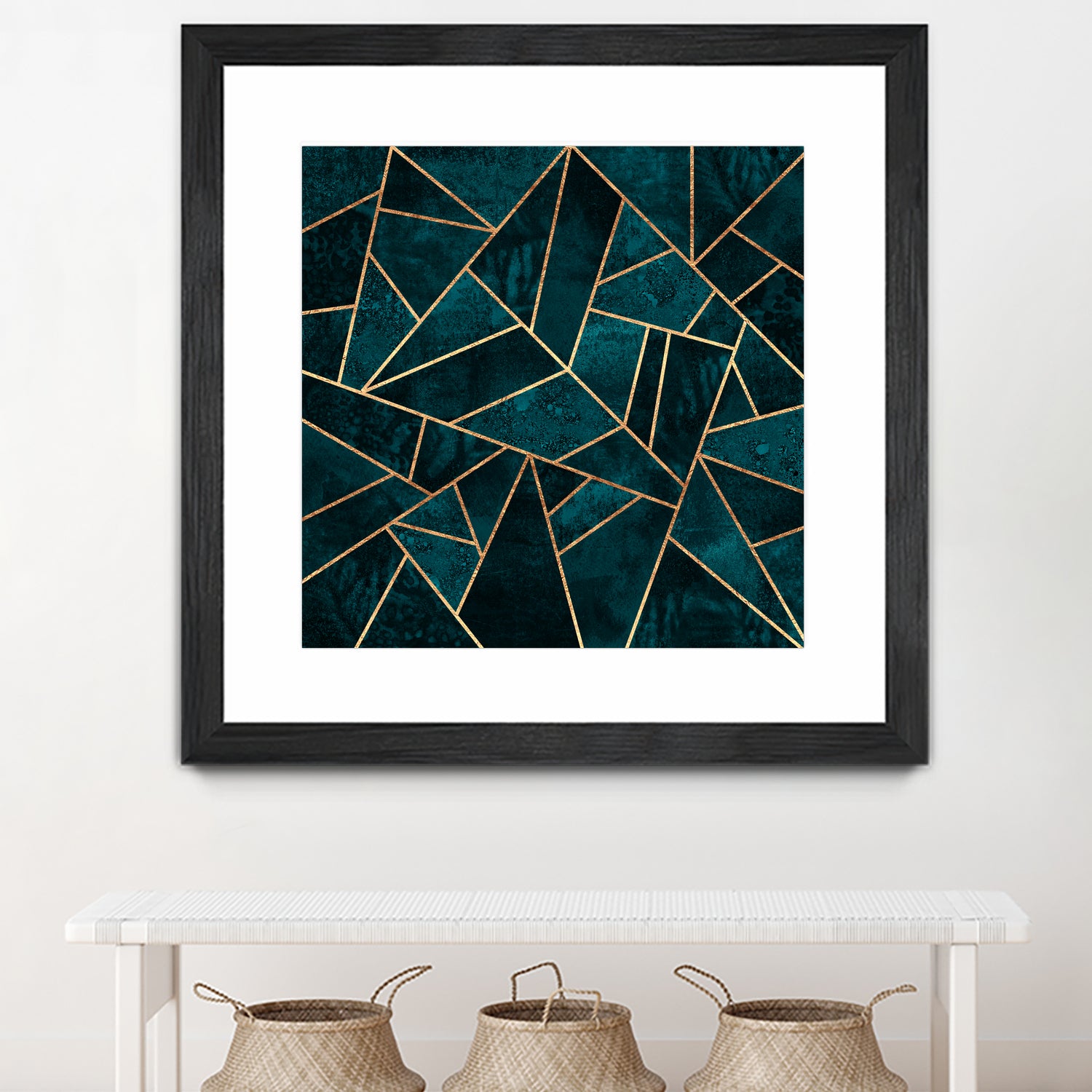 Deep Teal Stone by Elisabeth Fredriksson on GIANT ART - blue digital drawing