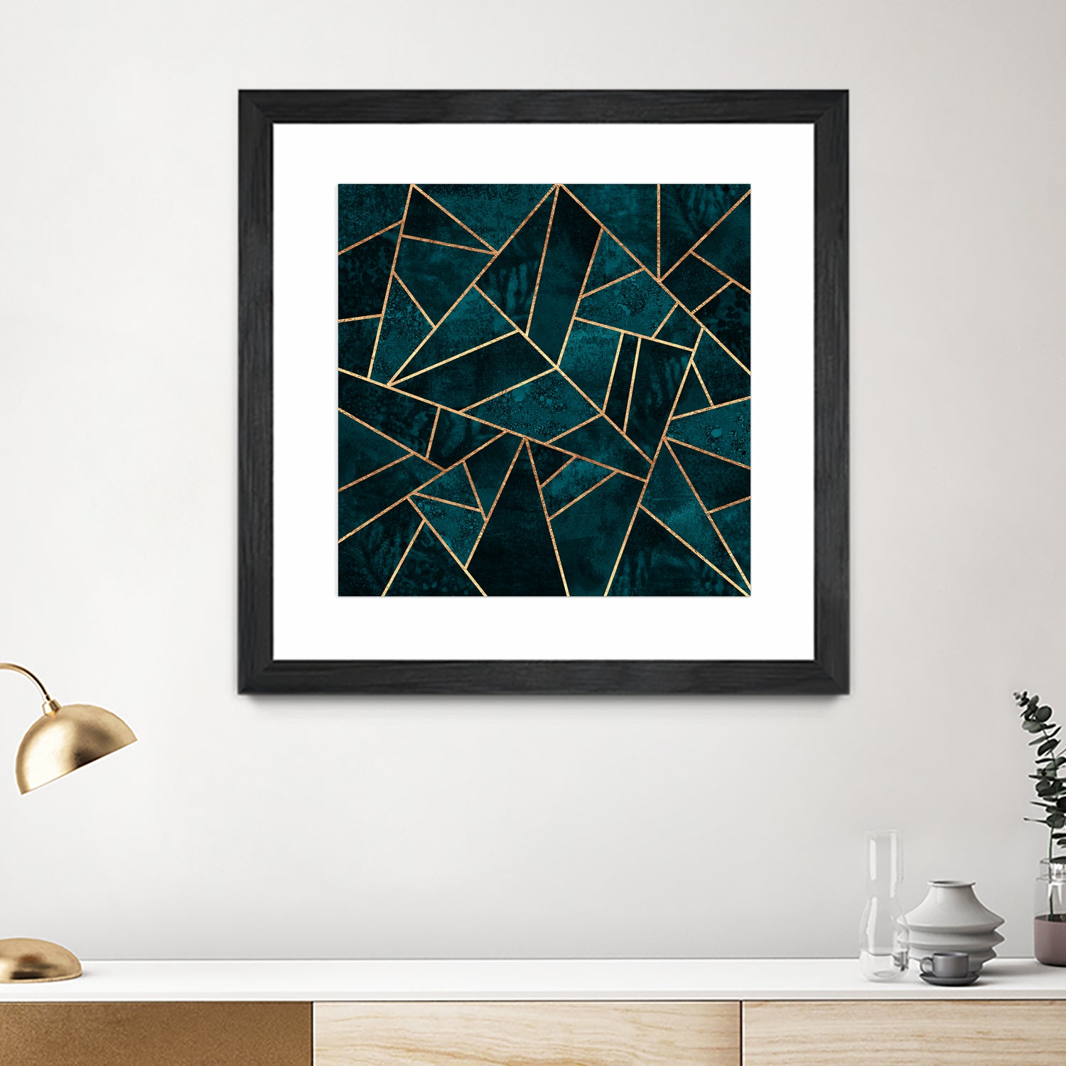 Deep Teal Stone by Elisabeth Fredriksson on GIANT ART - blue digital drawing