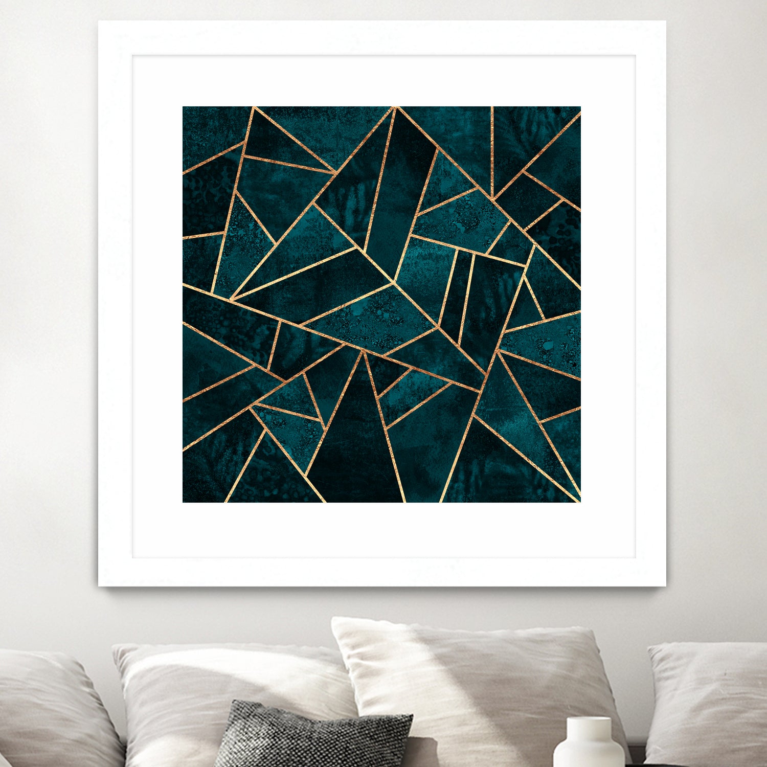 Deep Teal Stone by Elisabeth Fredriksson on GIANT ART - blue digital drawing