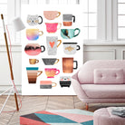 Coffee Cup Collection by Elisabeth Fredriksson on GIANT ART - white digital drawing