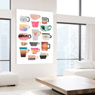 Coffee Cup Collection by Elisabeth Fredriksson on GIANT ART - white digital drawing