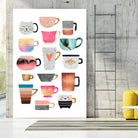 Coffee Cup Collection by Elisabeth Fredriksson on GIANT ART - white digital drawing