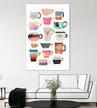 Coffee Cup Collection by Elisabeth Fredriksson on GIANT ART - white digital drawing