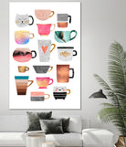 Coffee Cup Collection by Elisabeth Fredriksson on GIANT ART - white digital drawing