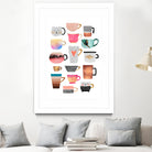 Coffee Cup Collection by Elisabeth Fredriksson on GIANT ART - white digital drawing