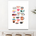 Coffee Cup Collection by Elisabeth Fredriksson on GIANT ART - white digital drawing