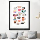 Coffee Cup Collection by Elisabeth Fredriksson on GIANT ART - white digital drawing