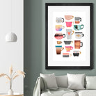 Coffee Cup Collection by Elisabeth Fredriksson on GIANT ART - white digital drawing